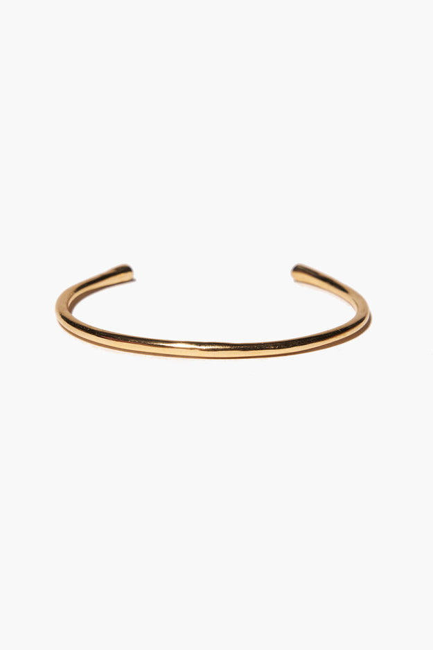 ODETTE NY Women's Sustainable Made in USA Jewelry Sleek Recycled Brass Bangle Cuff with Open Fit Design