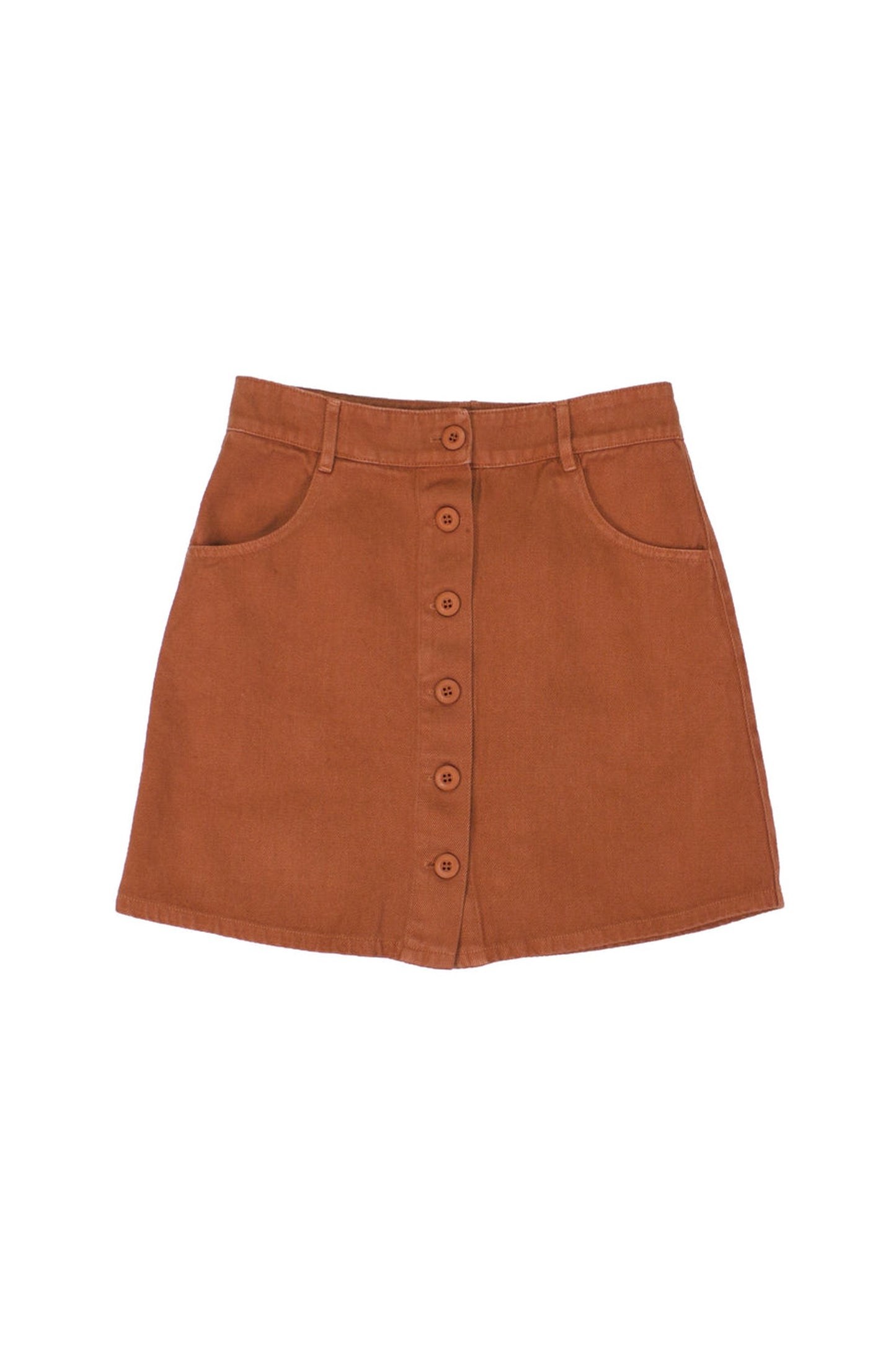 Vassar Button Front Skirt | Terracotta