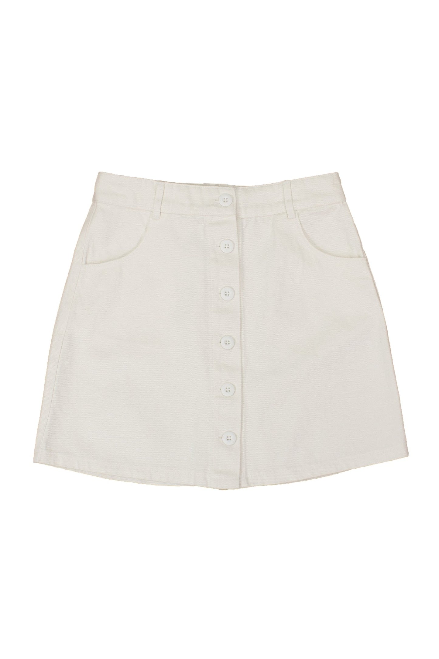 Vassar Button Front Skirt | Washed White