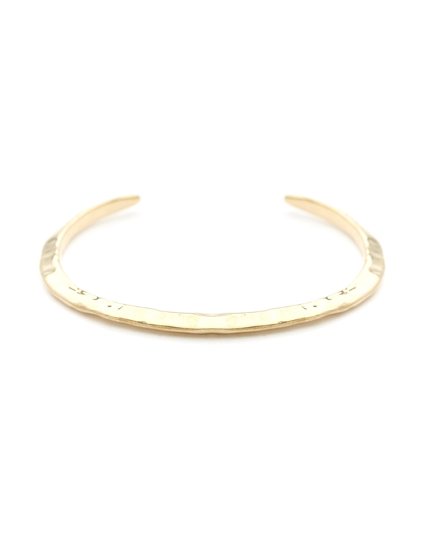 ODETTE NY Women's Sustainable Made in USA Jewelry Hammered Recycled Brass Bangle Cuff with Open Fit Design